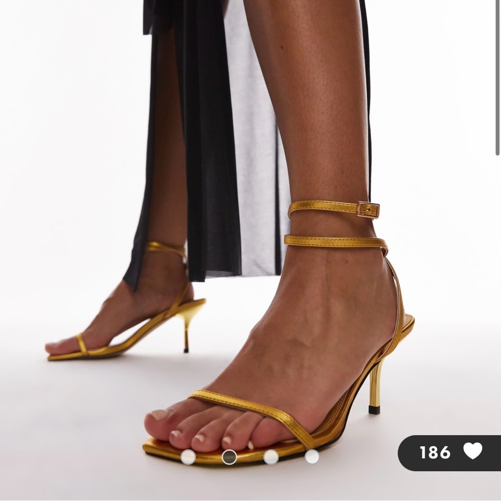 Topshop Gold Strappy Sandals
